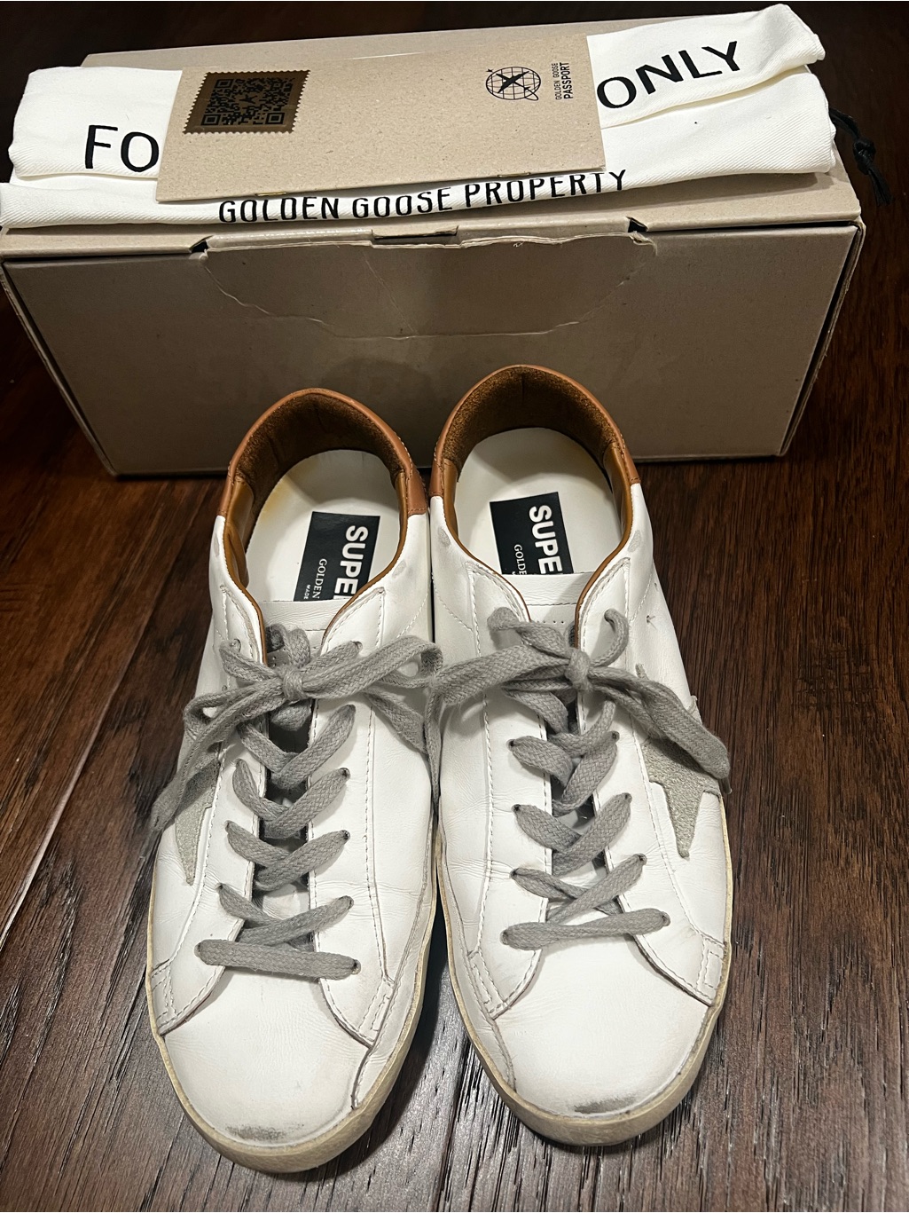 Golden Goose Tan/White With Box